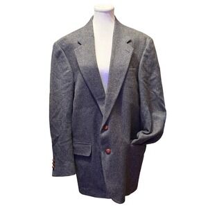 Oak Creek Dillard's Men's 42L Blazer Jacket Herringbone Tweed Button Front